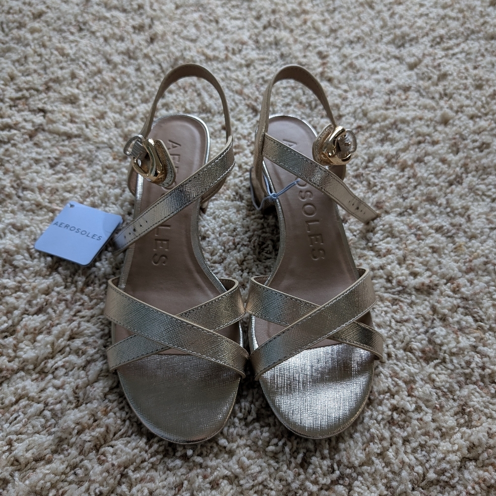 Aerosoles Gold Strappy Sandals for Women